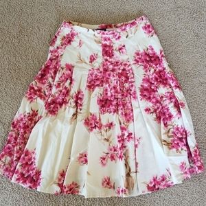 Ann Taylor Pleated Floral Skirt